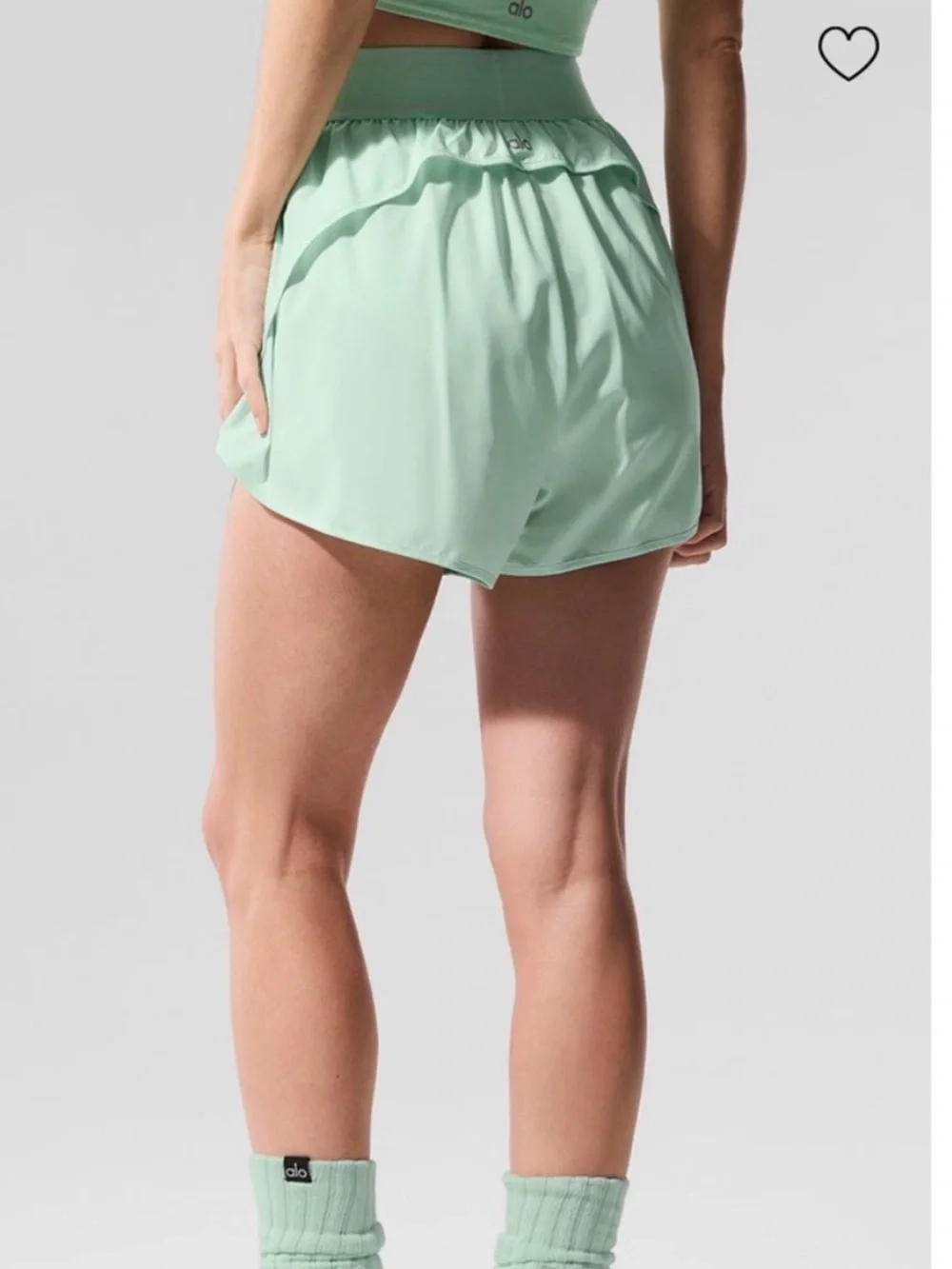 ALO Mint Green Cropped Shorts